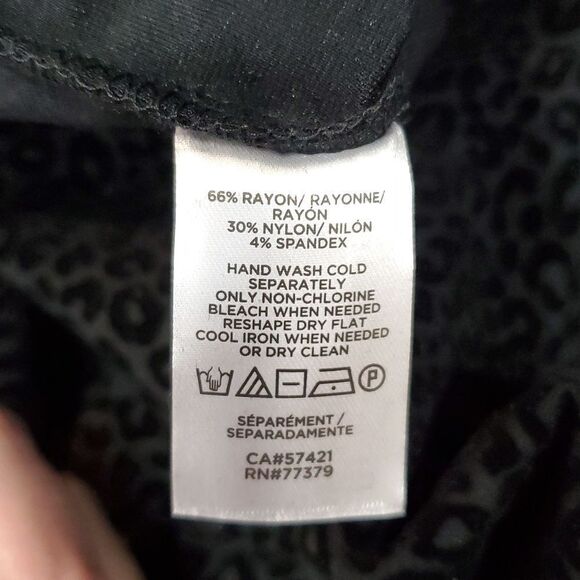 Ann Taylor Sz S Black Leopard Print Velour  Flocked VNeck Sleeveless Tank Blouse - Picture 8 of 9